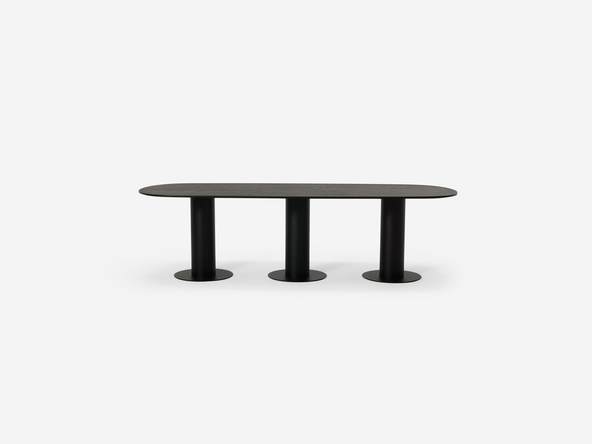 Extra large black dining table front view